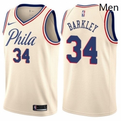 Mens Nike Philadelphia 76ers 34 Charles Barkley Authentic Cream NBA Jersey City Edition Mens Nike Philadelphia 76ers 34 Charles Barkley Authentic Cream NBA Jersey City Edition