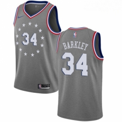 Mens Nike Philadelphia 76ers 34 Charles Barkley Swingman Gray NBA Jersey City Edition Mens Nike Philadelphia 76ers 34 Charles Barkley Swingman Gray NBA Jersey City Edition