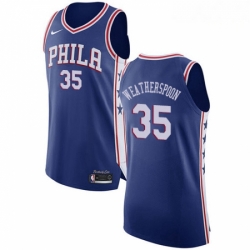 Mens Nike Philadelphia 76ers 35 Clarence Weatherspoon Authentic Blue Road NBA Jersey Icon Edition  Mens Nike Philadelphia 76ers 35 Clarence Weatherspoon Authentic Blue Road NBA Jersey Icon Edition