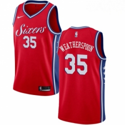 Mens Nike Philadelphia 76ers 35 Clarence Weatherspoon Authentic Red Alternate NBA Jersey Statement Edition  Mens Nike Philadelphia 76ers 35 Clarence Weatherspoon Authentic Red Alternate NBA Jersey Statement Edition