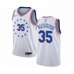 Mens Nike Philadelphia 76ers 35 Clarence Weatherspoon White Swingman Jersey Earned Edition  Mens Nike Philadelphia 76ers 35 Clarence Weatherspoon White Swingman Jersey Earned Edition