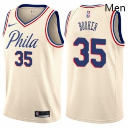 Mens Nike Philadelphia 76ers 35 Trevor Booker Swingman Cream NBA Jersey City Edition  Mens Nike Philadelphia 76ers 35 Trevor Booker Swingman Cream NBA Jersey City Edition