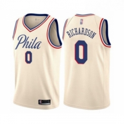Mens Philadelphia 76ers 0 Josh Richardson Authentic Cream Basketball Jersey City Edition  Mens Philadelphia 76ers 0 Josh Richardson Authentic Cream Basketball Jersey City Edition