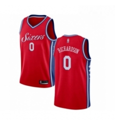 Mens Philadelphia 76ers 0 Josh Richardson Authentic Red Basketball Jersey Statement Edition 