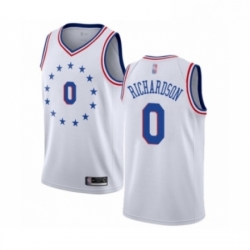 Mens Philadelphia 76ers 0 Josh Richardson White Swingman Jersey Earned Edition  Mens Philadelphia 76ers 0 Josh Richardson White Swingman Jersey Earned Edition