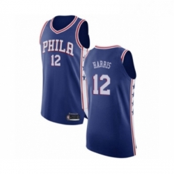 Mens Philadelphia 76ers 12 Tobias Harris Authentic Blue Basketball Jersey Icon Edition  Mens Philadelphia 76ers 12 Tobias Harris Authentic Blue Basketball Jersey Icon Edition
