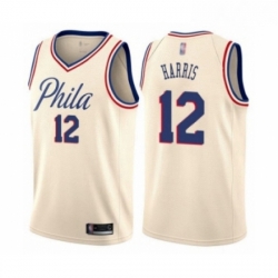 Mens Philadelphia 76ers 12 Tobias Harris Authentic Cream Basketball Jersey City Edition  Mens Philadelphia 76ers 12 Tobias Harris Authentic Cream Basketball Jersey City Edition