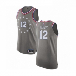 Mens Philadelphia 76ers 12 Tobias Harris Authentic Gray Basketball Jersey City Edition  Mens Philadelphia 76ers 12 Tobias Harris Authentic Gray Basketball Jersey City Edition
