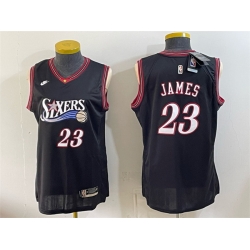 Women Philadelphia 76ers  LeBron James Black 2026 Classic Edition Stitched Basketball Jersey Run Small 