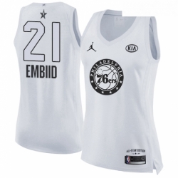 Womens Nike Jordan Philadelphia 76ers 21 Joel Embiid Swingman White 2018 All Star Game NBA Jersey