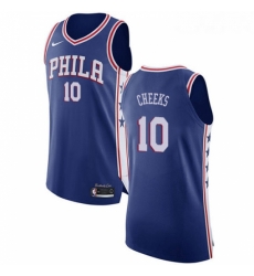 Womens Nike Philadelphia 76ers 10 Maurice Cheeks Authentic Blue Road NBA Jersey Icon Edition