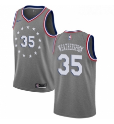 Womens Nike Philadelphia 76ers 35 Clarence Weatherspoon Swingman Gray NBA Jersey City Edition 