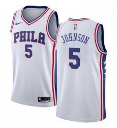 Womens Nike Philadelphia 76ers 5 Amir Johnson Swingman White Home NBA Jersey Association Edition 