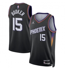 Men Phoenix Suns  15 Devin Booker Black 2026 Statement Edition Stitched Basketball Jersey