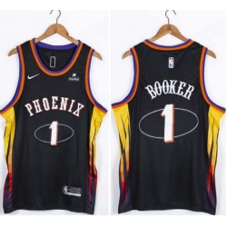 Men Suns 1 Devin Booker Black Nike Swingman Jersey