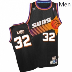 Mens Adidas Phoenix Suns 32 Jason Kidd Authentic Black Throwback NBA Jersey