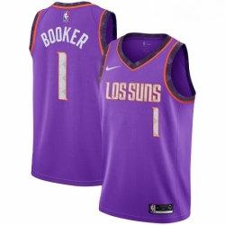 Mens Nike Phoenix Suns 1 Devin Booker Swingman Purple NBA Jersey 2018 19 City Edition