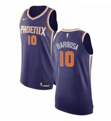 Mens Nike Phoenix Suns 10 Leandro Barbosa Authentic Purple Road NBA Jersey Icon Edition 