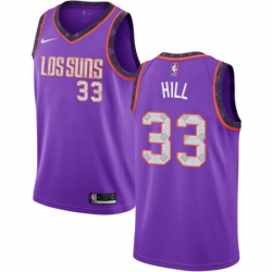 Mens Nike Phoenix Suns 33 Grant Hill Swingman Purple NBA Jersey 2018 19 City Edition