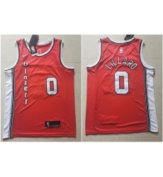 Blazers 0 Damian Lillard Red Nike Swingman Jersey