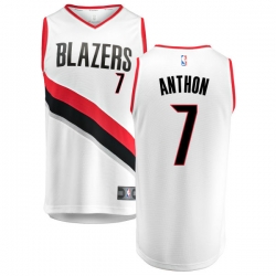 Men Blazers 7 Carmelo Anthony White Jersey