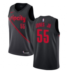 Men Nike Portland Blazers 55 Derrick Jones Jr Black NBA Swingman City Edition 2018 19 Jersey