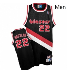 Mens Adidas Portland Trail Blazers 22 Clyde Drexler Authentic Black Throwback NBA Jersey 