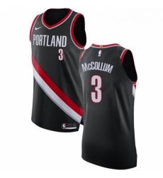 Mens Nike Portland Trail Blazers 3 CJ McCollum Authentic Black Road NBA Jersey Icon Edition