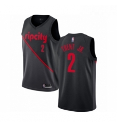 Mens Portland Trail Blazers 2 Gary Trent Jr Authentic Black Basketball Jersey 2018 19 City Edition 