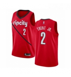 Mens Portland Trail Blazers 2 Gary Trent Jr Red Swingman Jersey Earned Edition 