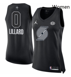 Womens Nike Jordan Portland Trail Blazers 0 Damian Lillard Swingman Black 2018 All Star Game NBA Jersey