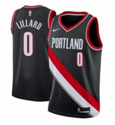 Womens Nike Portland Trail Blazers 0 Damian Lillard Swingman Black Road NBA Jersey Icon Edition