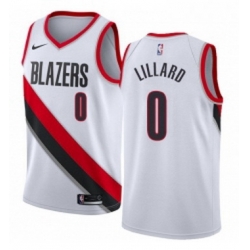 Womens Nike Portland Trail Blazers 0 Damian Lillard Swingman White Home NBA Jersey Association Edition