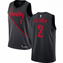 Womens Nike Portland Trail Blazers 2 Wade Baldwin Swingman Black NBA Jersey 2018 19 City Edition 