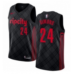 Womens Nike Portland Trail Blazers 24 Anfernee Simons Swingman Black NBA Jersey City Edition 