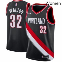 Womens Nike Portland Trail Blazers 32 Bill Walton Swingman Black Road NBA Jersey Icon Edition