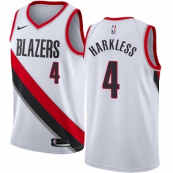 Womens Nike Portland Trail Blazers 4 Moe Harkless Swingman White Home NBA Jersey Association Edition 