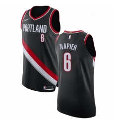 Womens Nike Portland Trail Blazers 6 Shabazz Napier Authentic Black Road NBA Jersey Icon Edition 