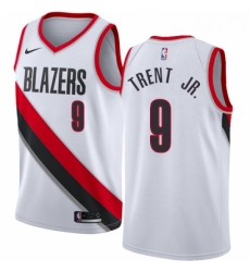 Womens Nike Portland Trail Blazers 9 Gary Trent Jr Authentic White NBA Jersey Association Edition 