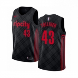 Womens Portland Trail Blazers 43 Anthony Tolliver Swingman Black Basketball Jersey City Edition 