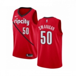 Youth Nike Portland Trail Blazers 50 Caleb Swanigan Red Swingman Jersey Earned Edition 