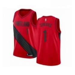 Youth Portland Trail Blazers 1 Anfernee Simons Swingman Red Basketball Jersey Statement Edition 