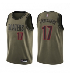 Youth Portland Trail Blazers 17 Skal Labissiere Swingman Green Salute to Service Basketball Jersey 