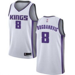 Kings  8 Bogdan Bogdanovic White Basketball Swingman Association Edition Jersey