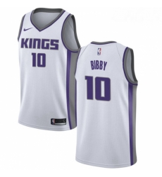 Mens Nike Sacramento Kings 10 Mike Bibby Swingman White NBA Jersey Association Edition