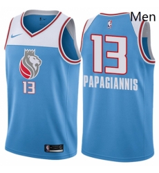 Mens Nike Sacramento Kings 13 Georgios Papagiannis Swingman Blue NBA Jersey City Edition