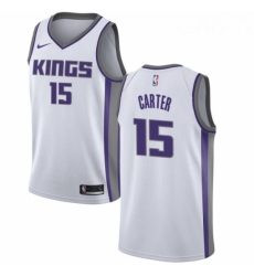 Mens Nike Sacramento Kings 15 Vince Carter Swingman White NBA Jersey Association Edition 