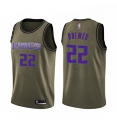 Mens Sacramento Kings 22 Richaun Holmes Swingman Green Salute to Service Basketball Jersey 