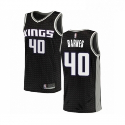 Mens Sacramento Kings 40 Harrison Barnes Authentic Black Basketball Jersey Statement Edition 