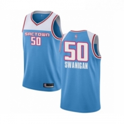 Womens Sacramento Kings 50 Caleb Swanigan Swingman Blue Basketball Jersey 2018 19 City Edition 